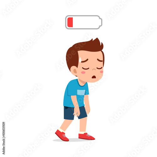 little kid feel tired and low battery energy