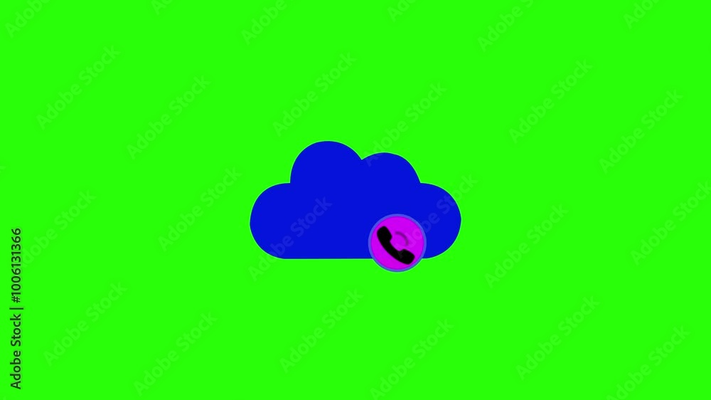 the Cloud calling icon animation circle fade Animation with transparent the Cloud calling icon animation circle fade Animation with transparent