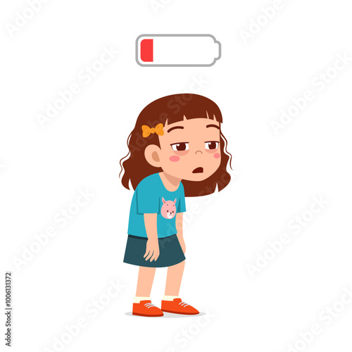 little kid feel tired and low battery energy