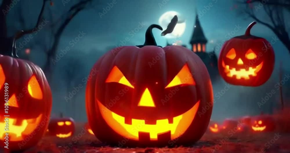 Halloween pumpkin horror vibe funny animation generated AI. Halloween pumpkin horror vibe funny animation generated AI.