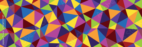 Colorful abstract art background with geometric shapes in various colors.