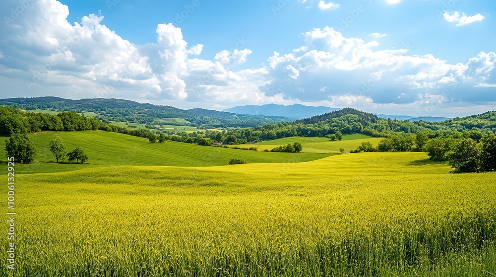Obraz premium photo of a beautiful green meadow made 