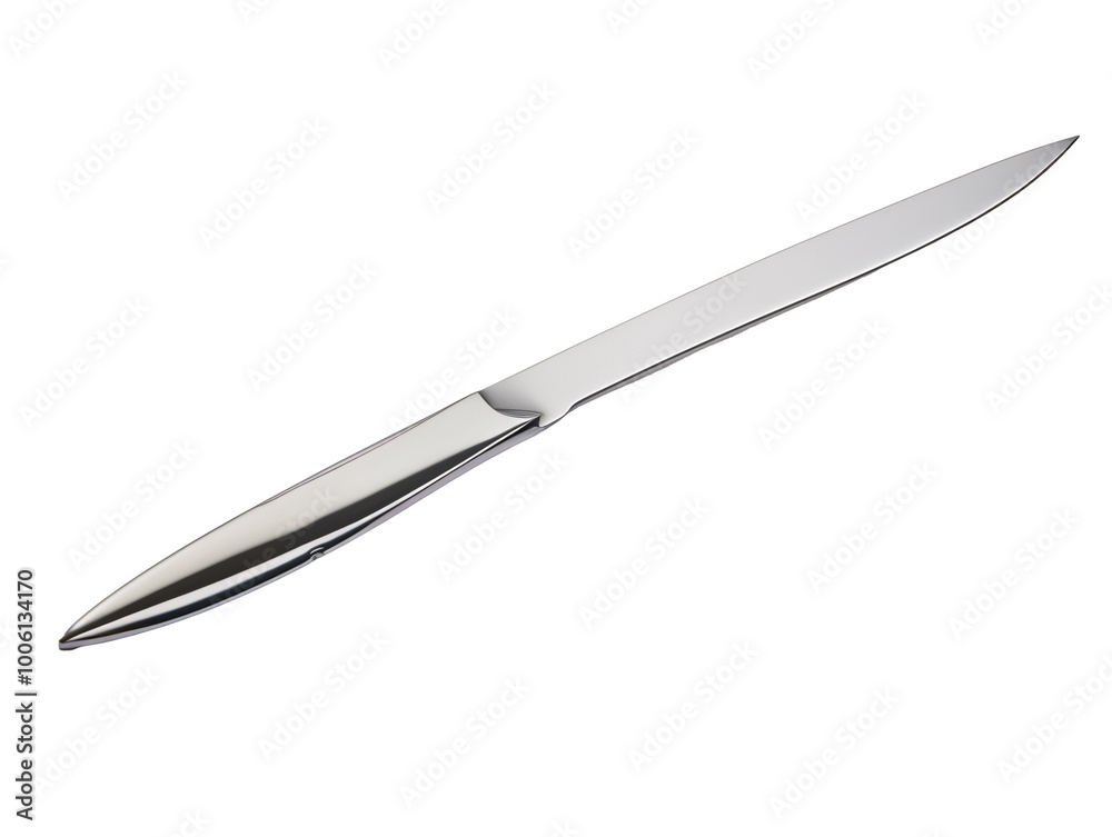a silver knife on a white background a silver knife on a white background