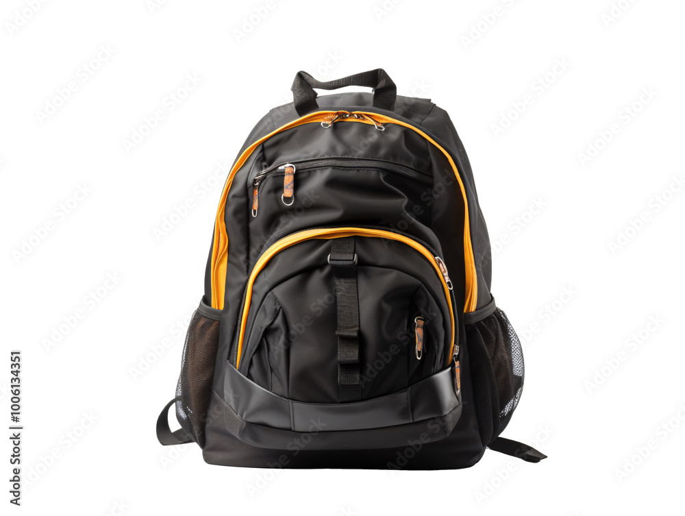 a black and yellow backpack a black and yellow backpack
