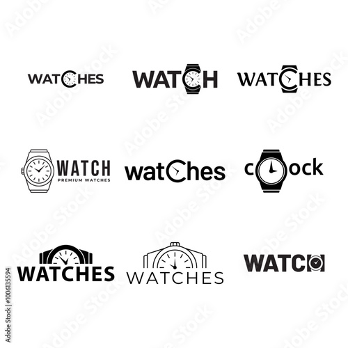 Set of Watch, watches logo design