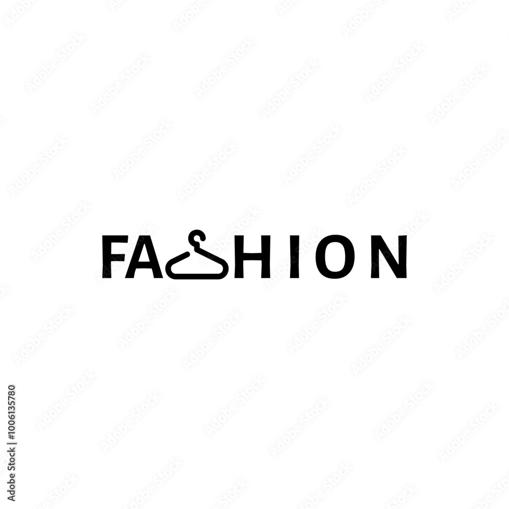 Hanger or Fashion text Logo design vector Hanger or Fashion text Logo design vector