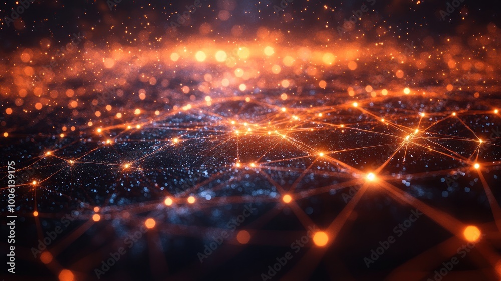 Obraz premium Abstract Network of Connected Lights