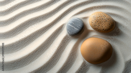 Jardin japonais sable et galets photo