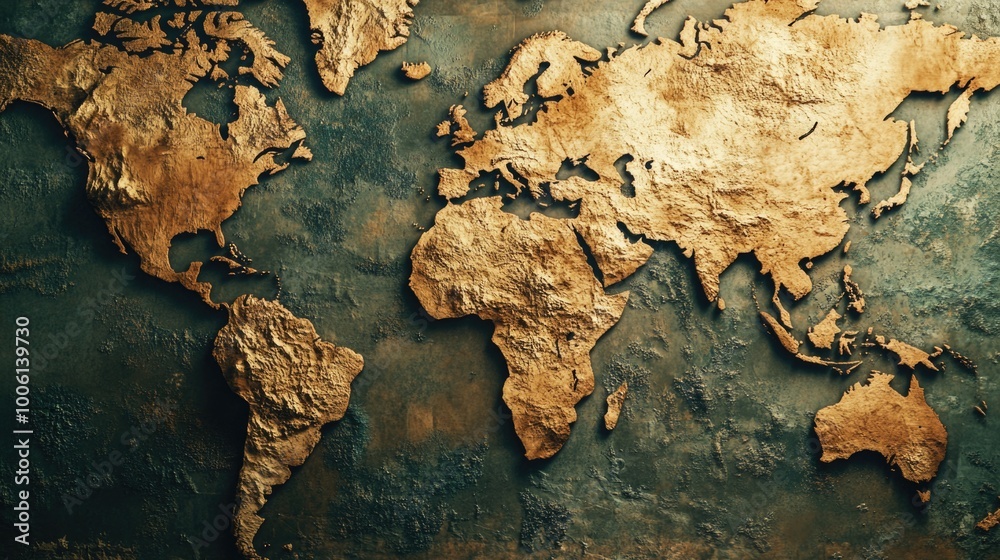 Obraz premium World Map on Wall