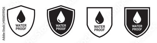 Water proof set icon, vector illustration