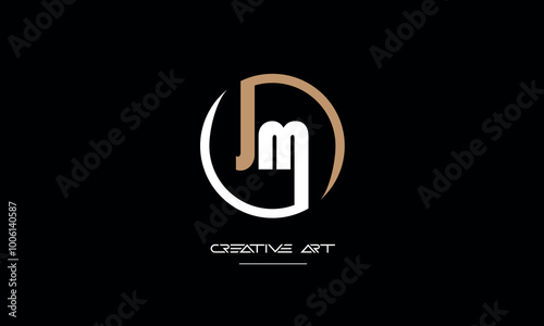 JM, MJ, J, M abstract letters logo monogram