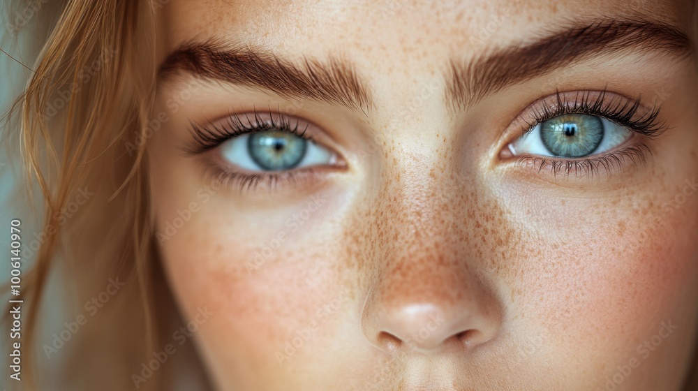 Close-Up of a Woman's Eye with Detailed Eyelashes and Brows Close-Up of a Woman's Eye with Detailed Eyelashes and Brows