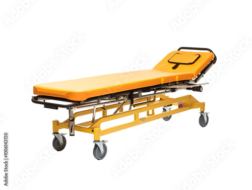 a yellow stretcher on wheels photo