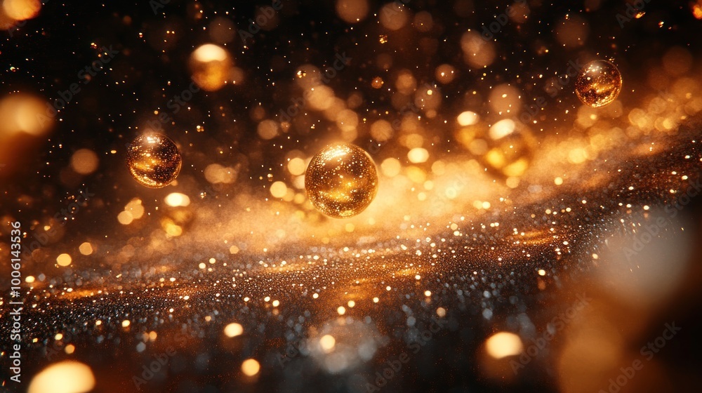 Naklejka premium Golden Lights and Glitter