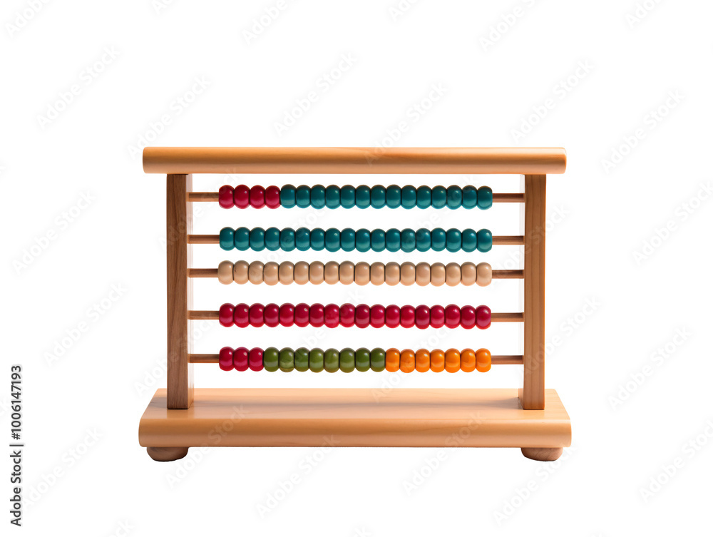 a wooden abacus with colorful beads a wooden abacus with colorful beads