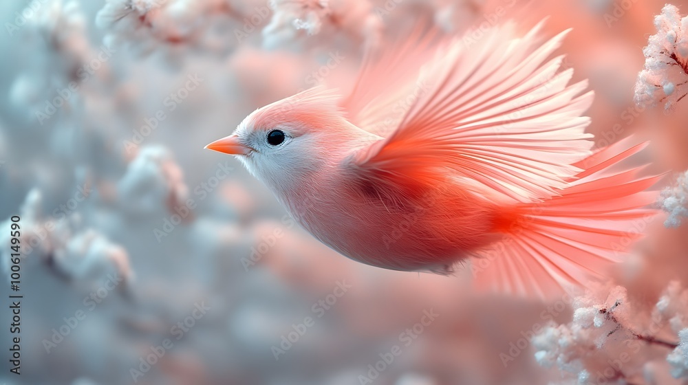 Soft Pastel Bird in Flight Soft Pastel Bird in Flight