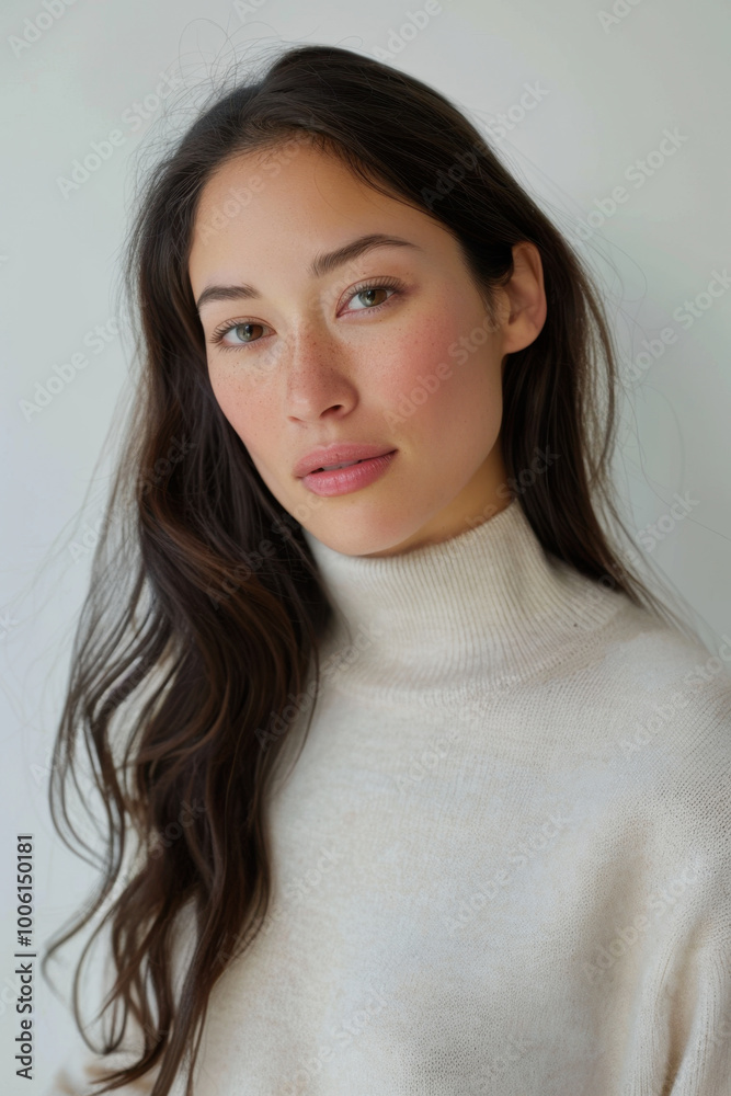 Confident Mature Woman with Warm Smile in Casual Attire Confident Mature Woman with Warm Smile in Casual Attire