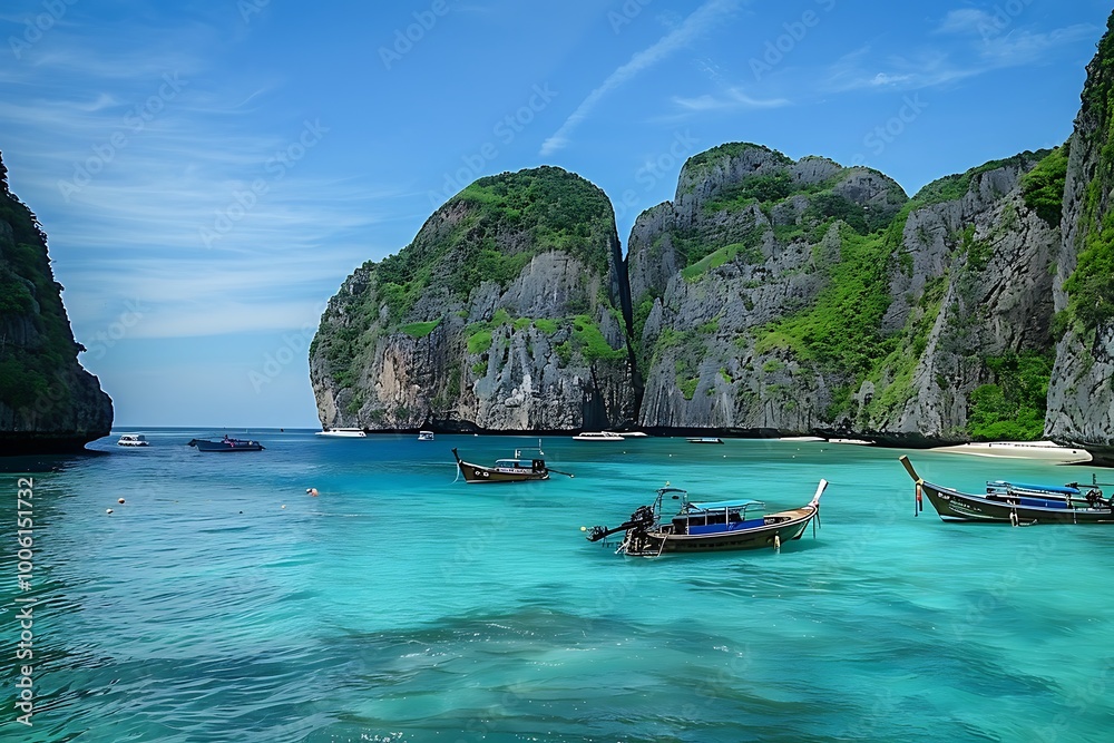 Obraz premium Beautiful beach with white sand and turquoise water in Palawan, Philippines