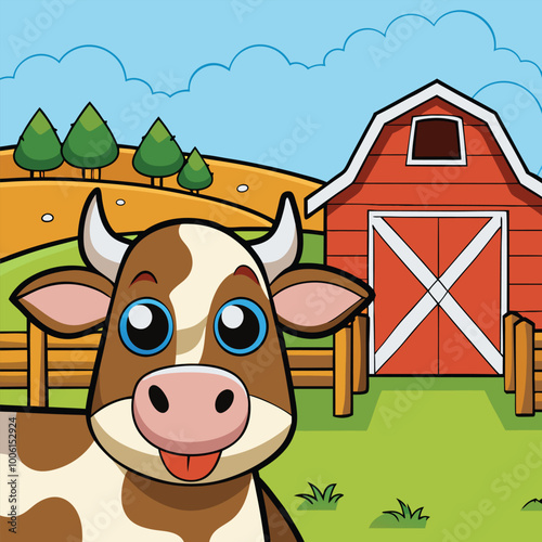 cow animals farm vector