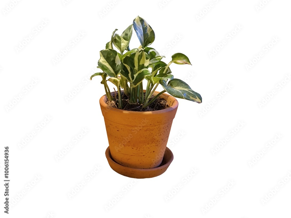 Obraz premium Tree in ceramic pot isolated on white background. Plants growing in pots or planters. beautiful natural home decorations. Interior design