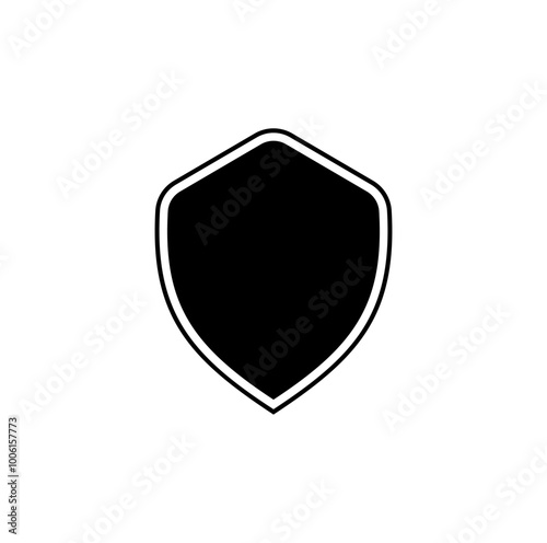 Free Download Shield logo template flat illustration, shielding icon in black and white color, security and protector symbol isolated on white background - GFXLoad