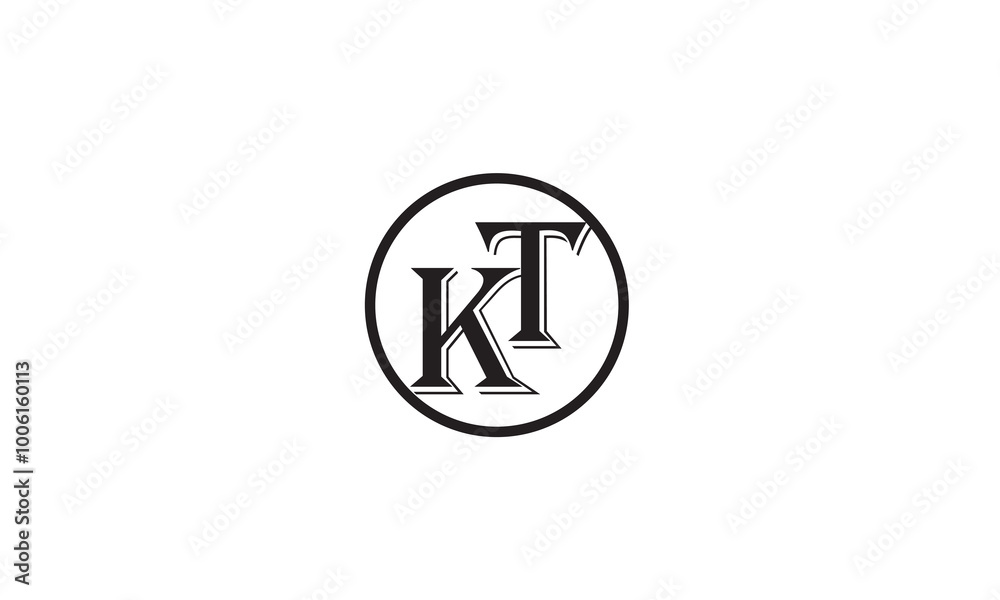KT, TK, K, T Abstract Letters Logo Monogram KT, TK, K, T Abstract Letters Logo Monogram