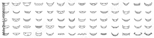 Smile icon vector set. Evil smile illustration sign collection. Smile for pumpkin symbol or logo.