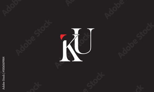 KU, UK, K, U Abstract Letters Logo Monogram