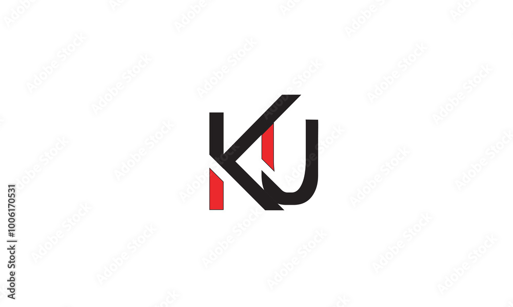 KU, UK, K, U Abstract Letters Logo Monogram KU, UK, K, U Abstract Letters Logo Monogram