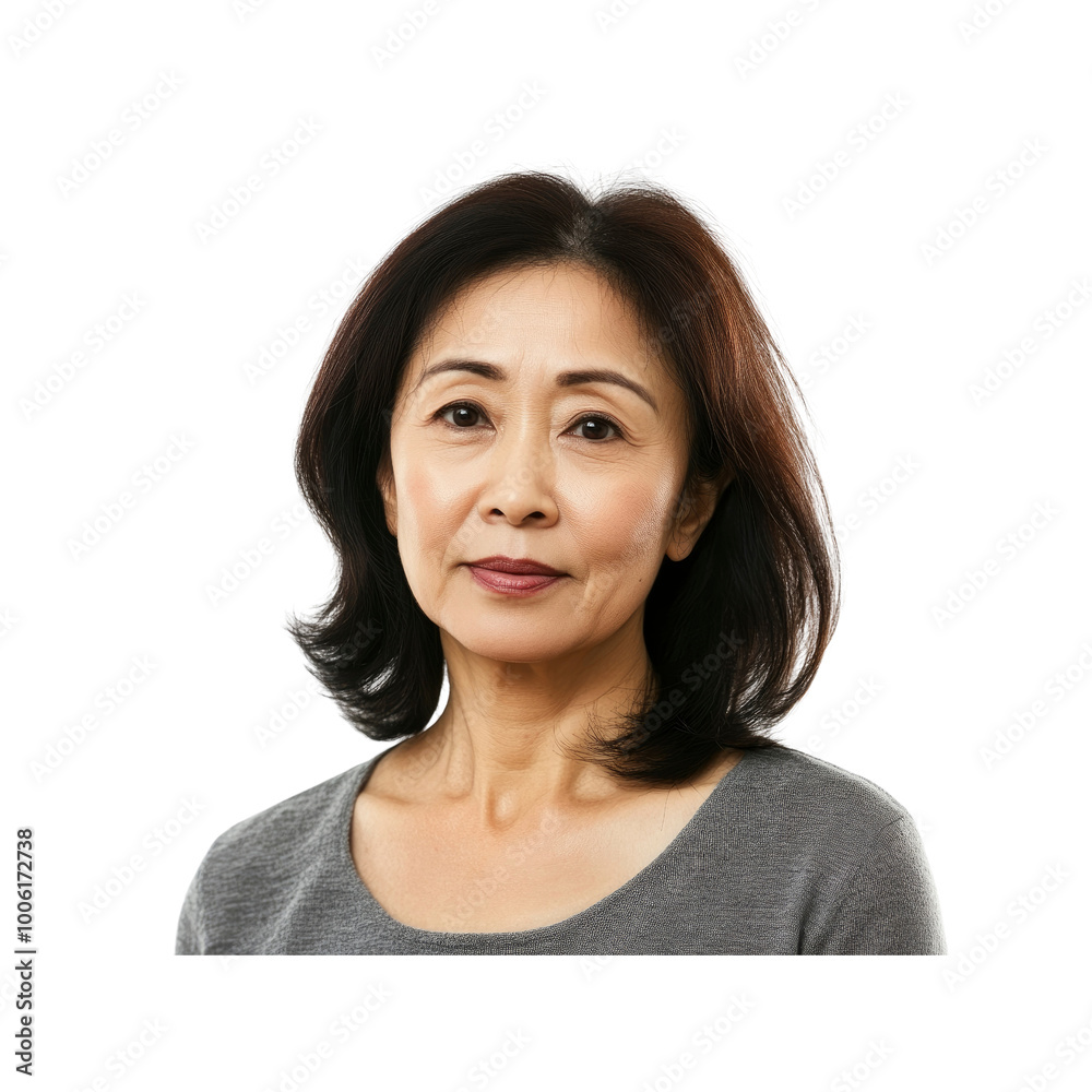Portrait of a Mature Asian Woman with a Serene Expression Portrait of a Mature Asian Woman with a Serene Expression