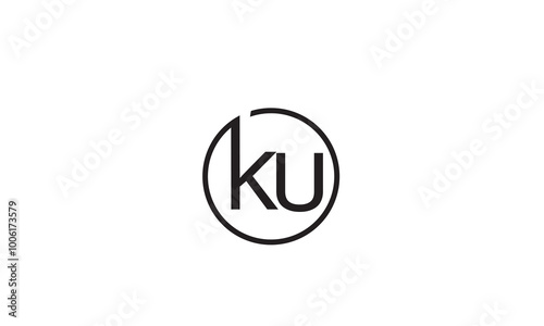 KU, UK, K, U Abstract Letters Logo Monogram