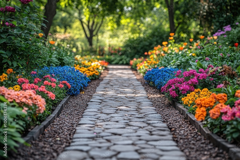 Stone Path Through a Garden Stone Path Through a Garden