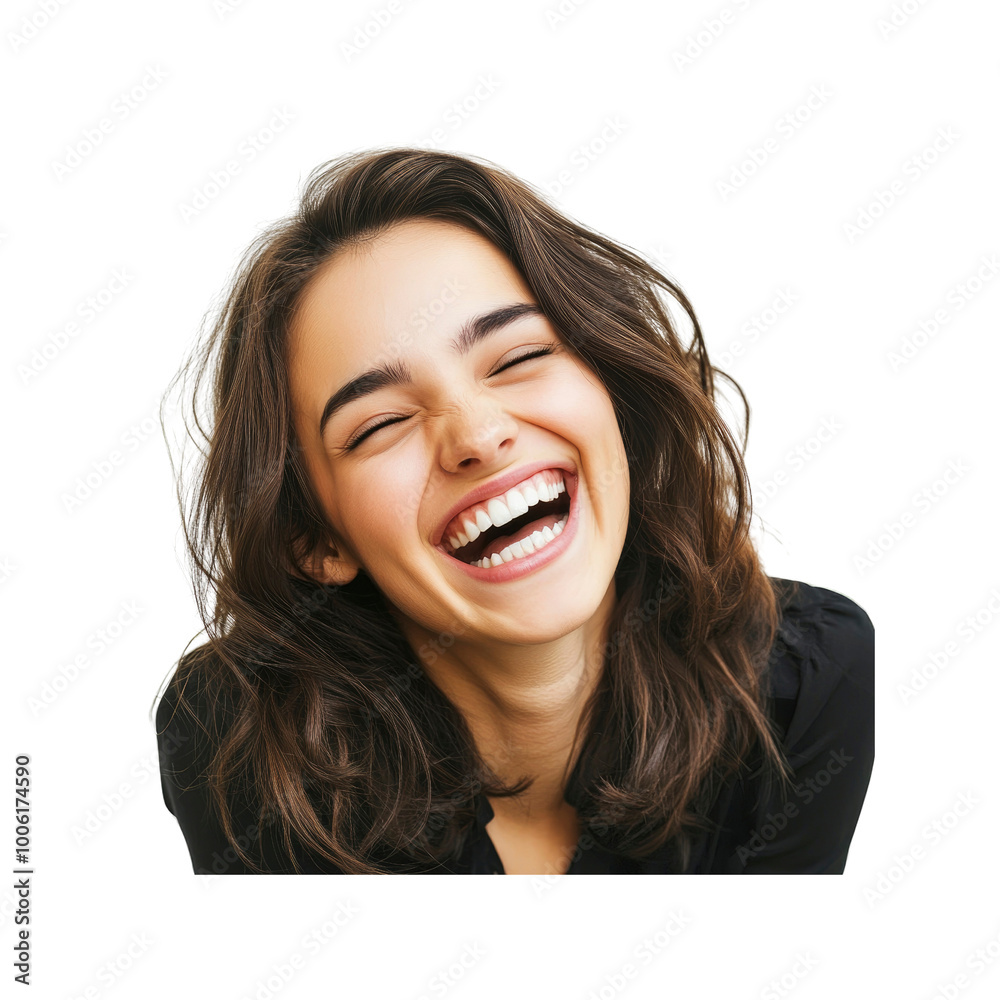 Young Woman Laughing Joyfully Young Woman Laughing Joyfully