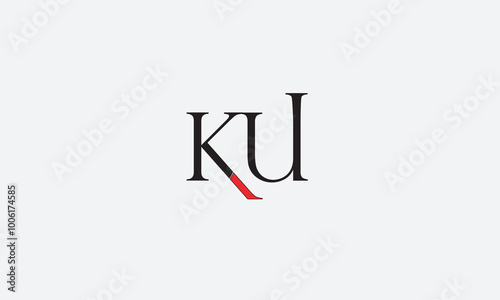 KU, UK, K, U Abstract Letters Logo Monogram