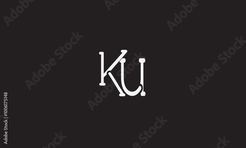 KU, UK, K, U Abstract Letters Logo Monogram