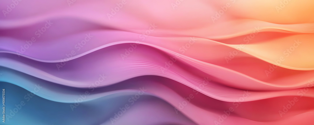 Obraz premium Colorful flowing abstract waves on a soft background.