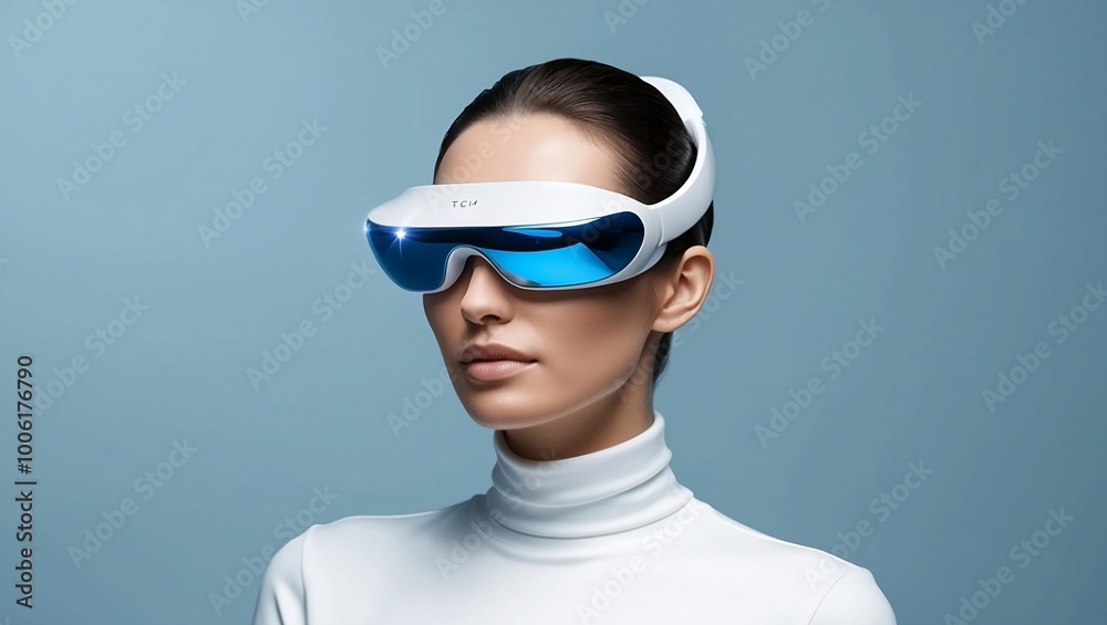 Woman Wearing Eye Massager Woman Wearing Eye Massager