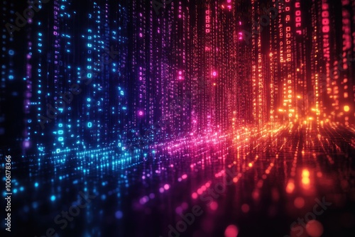 Wallpaper Mural Digital Rain of Colors Torontodigital.ca