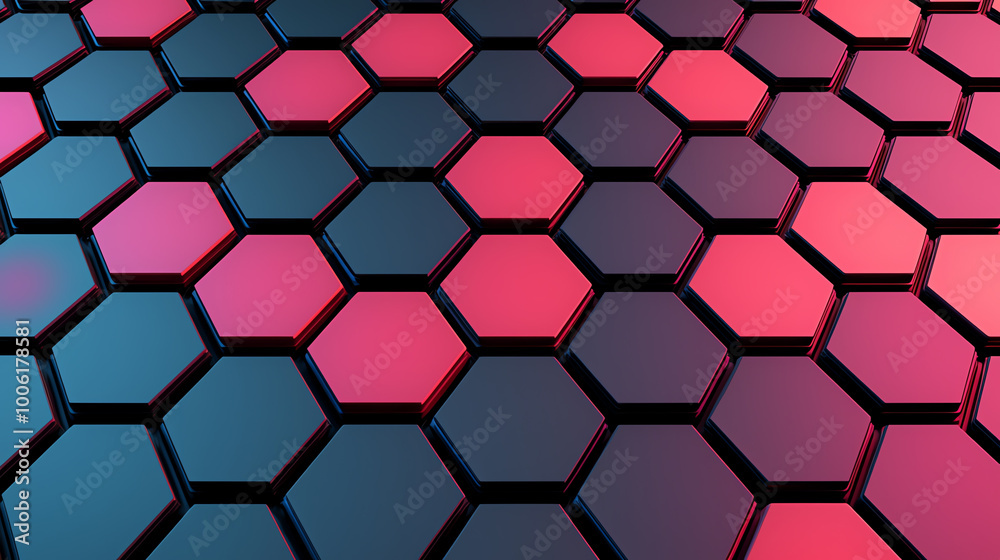Colorful hexagonal patterns with a gradient effect. Colorful hexagonal patterns with a gradient effect.