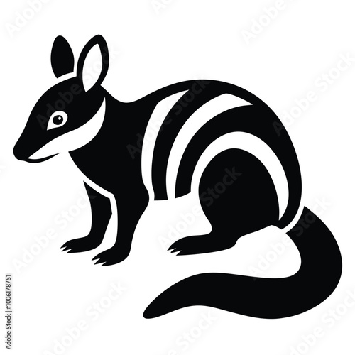 Solid color Numbat animal vector design