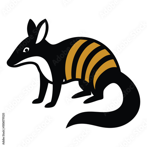 Solid color Numbat animal vector design