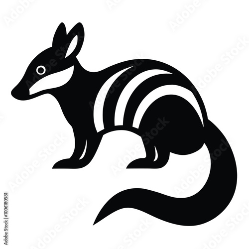 Solid color Numbat animal vector design