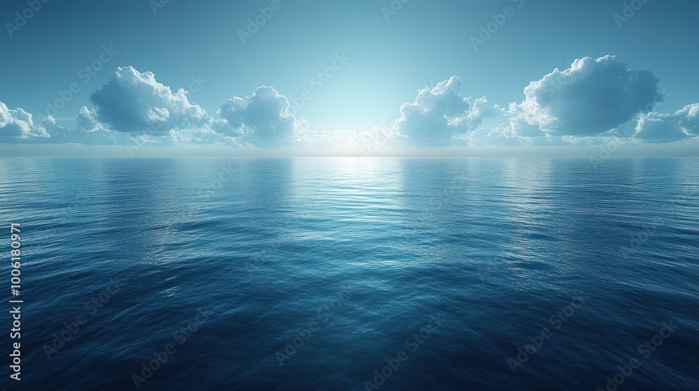 Fototapeta premium Tranquil Ocean Under a Cloudy Sky