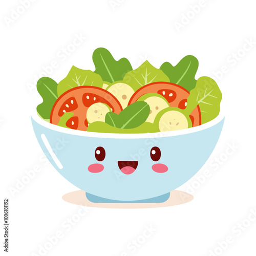 Salad Food Eat Meal Cuisine Animation Kawaii Character

