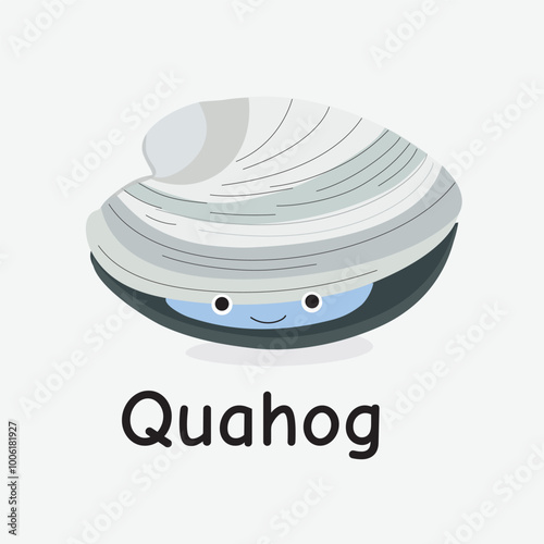 Quahog Vector Illustration: Hard-Shelled Marine Mollusk
