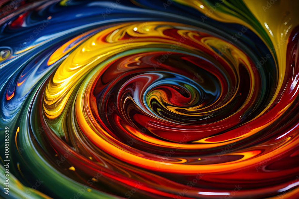 Dark and Vibrant Abstract Swirl Background: Rich Tones of Red, Blue, and Yellow Create a Bold and Dynamic Fluid Spiral Dark and Vibrant Abstract Swirl Background: Rich Tones of Red, Blue, and Yellow Create a Bold and Dynamic Fluid Spiral