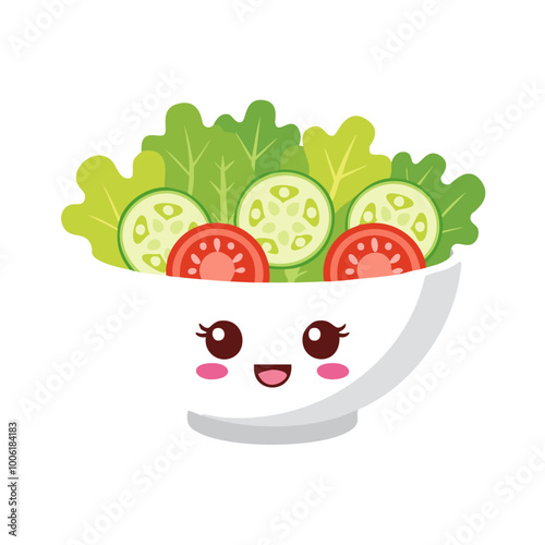 Salad Food Eat Meal Cuisine Animation Kawaii Character
