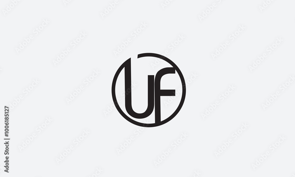 UF, FU, F, U Abstract Letters Logo Monogram UF, FU, F, U Abstract Letters Logo Monogram