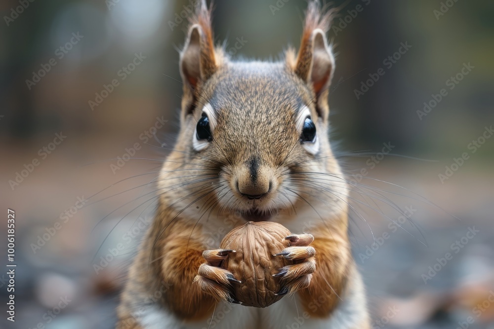 Squirrel holding a nut, depicting wildlife in natural settings Squirrel holding a nut, depicting wildlife in natural settings