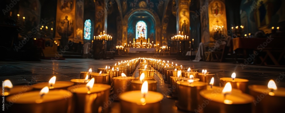 Obraz premium Candles in a Cathedral